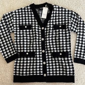 Price cut! Vici Black and White Checkered Cardigan